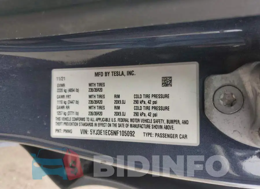 5YJ3E1EC6NF105092 Photo# 13