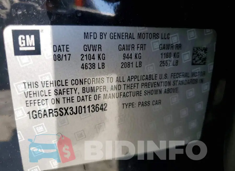 1G6AR5SX3J0113642 Photo# 12
