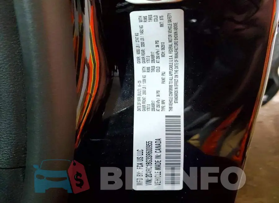 2C4RC1BG3SR600955 Photo# 13