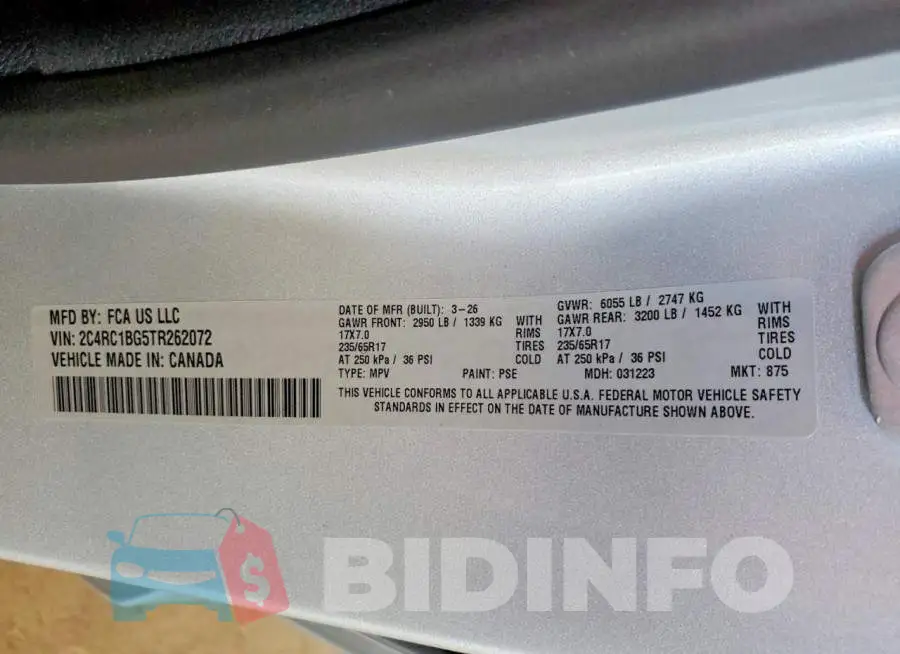 2C4RC1BG5TR262072 Photo# 14