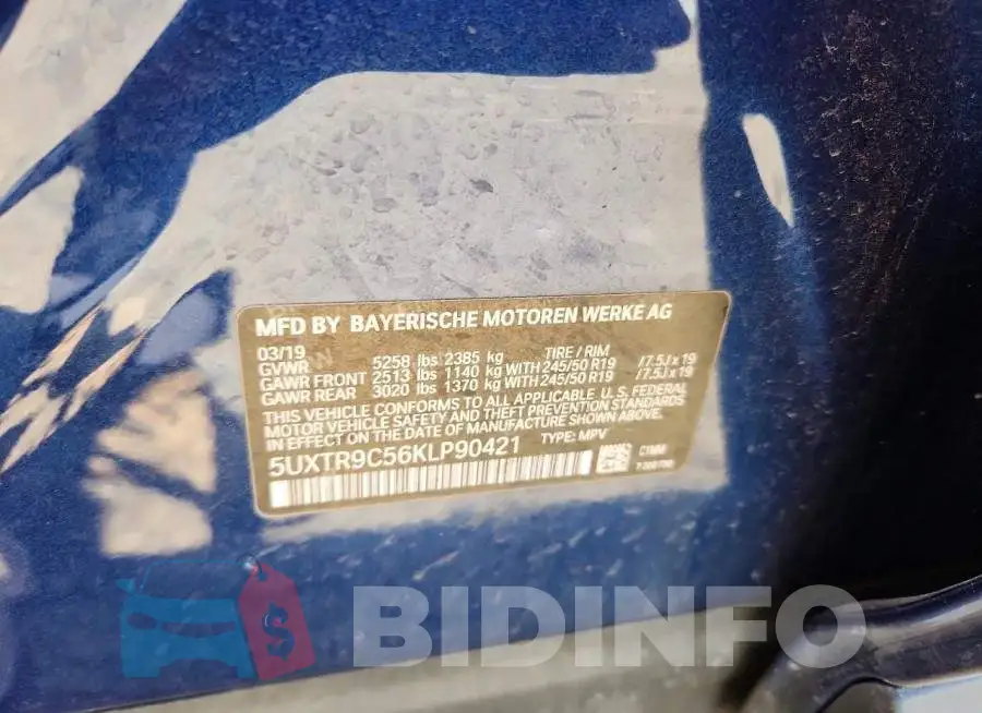 5UXTR9C56KLP90421 Photo# 13
