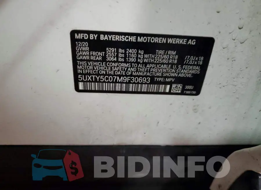 5UXTY5C07M9F30693 Photo# 13