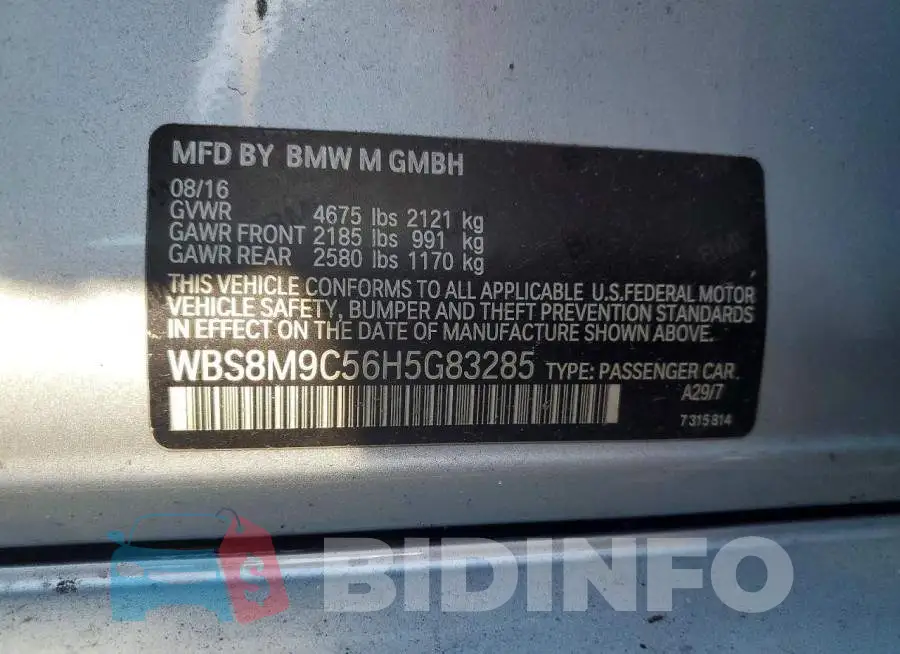 WBS8M9C56H5G83285 Photo# 12