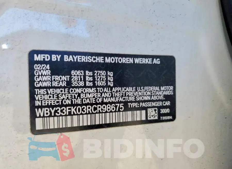 WBY33FK03RCR98675 Photo# 12