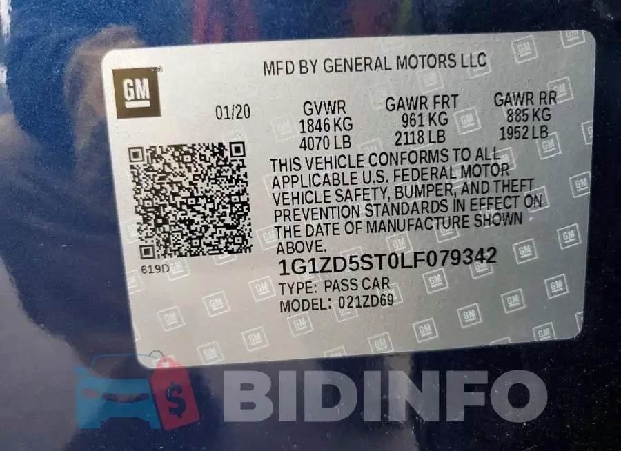 1G1ZD5ST0LF079342 Photo# 12