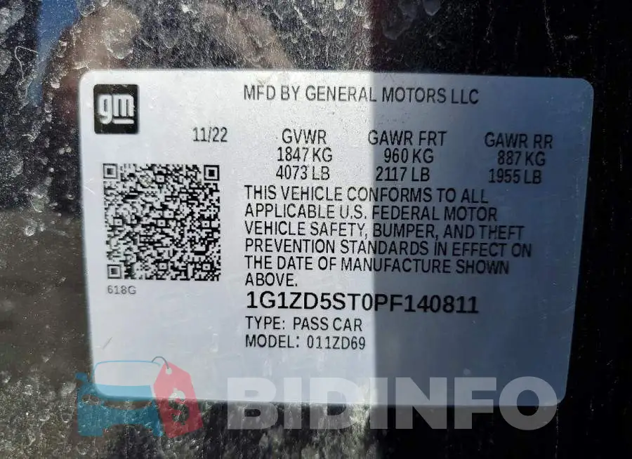 1G1ZD5ST0PF140811 Photo# 12