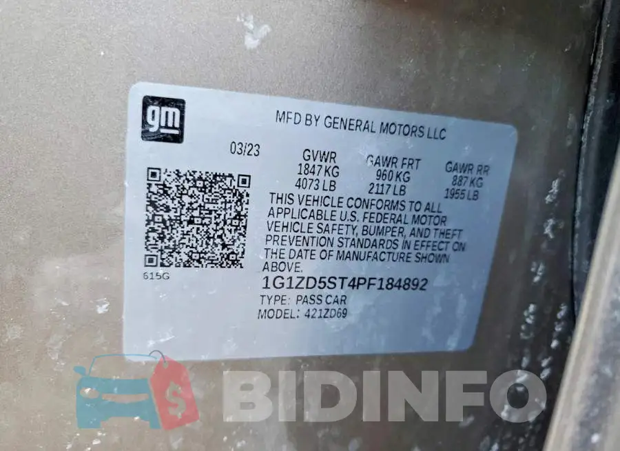 1G1ZD5ST4PF184892 Photo# 12