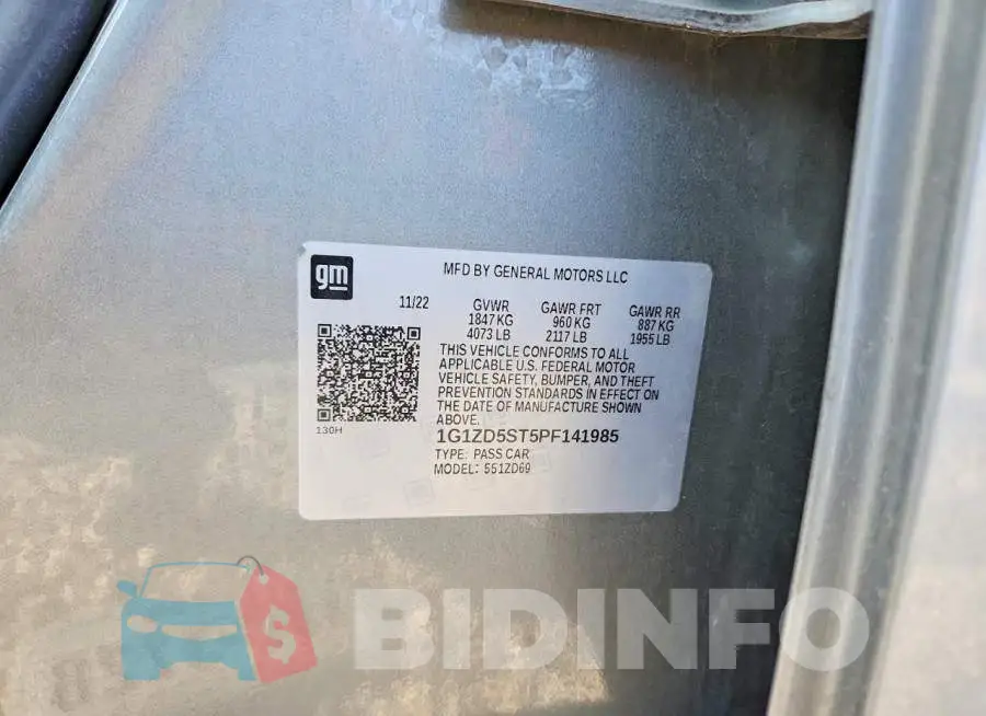 1G1ZD5ST5PF141985 Photo# 12