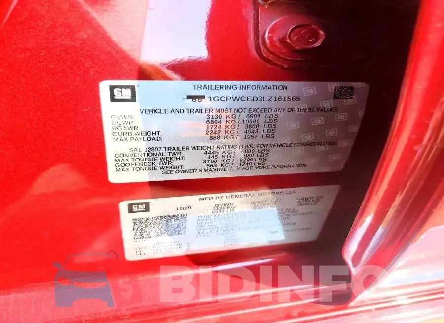 1GCPWCED3LZ161565 Photo# 12