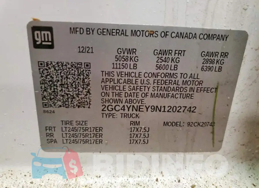 2GC4YNEY9N1202742 Photo# 12