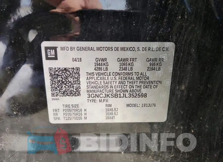3GNCJKSB1JL352598 Photo# 13