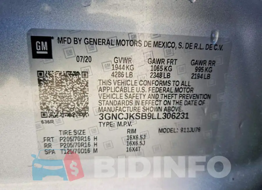 3GNCJKSB9LL306231 Photo# 12