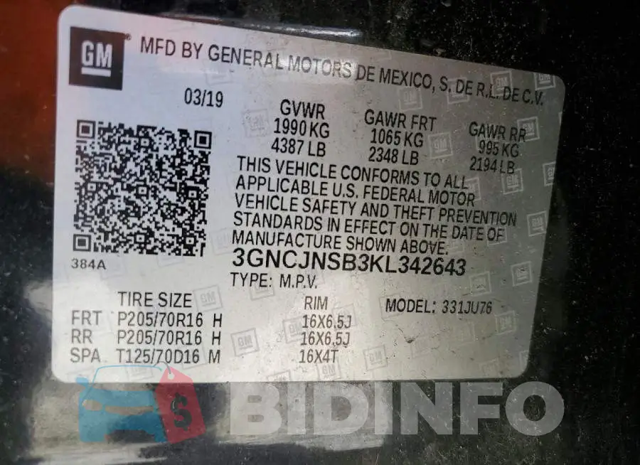 3GNCJNSB3KL342643 Photo# 13