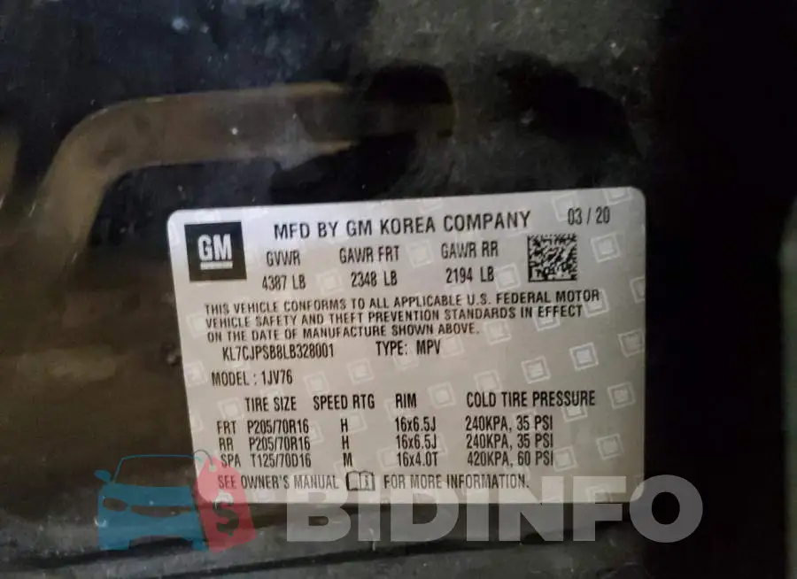 KL7CJPSB8LB328001 Photo# 13