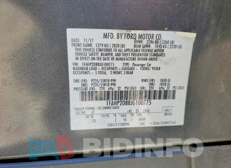 1FAHP2D88JG100775 Photo# 12