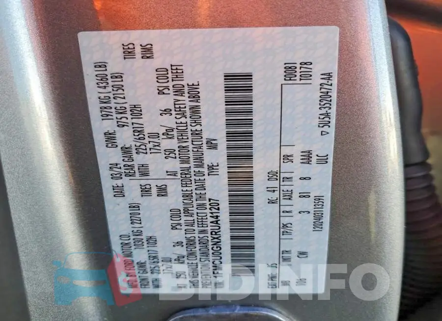 1FMCU0GNXRUA41207 Photo# 13