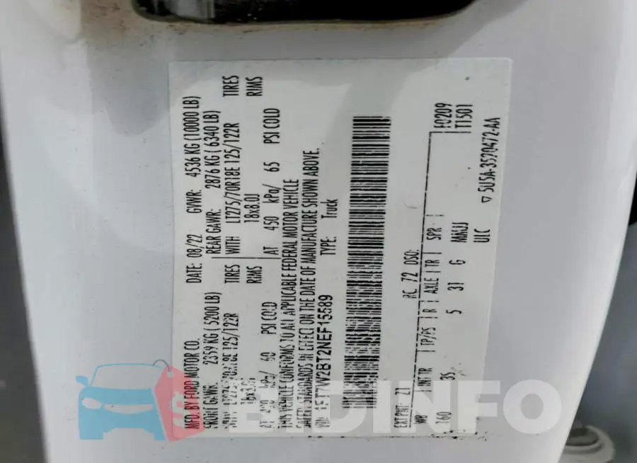 1FT7W2BT2NEF15589 Photo# 12