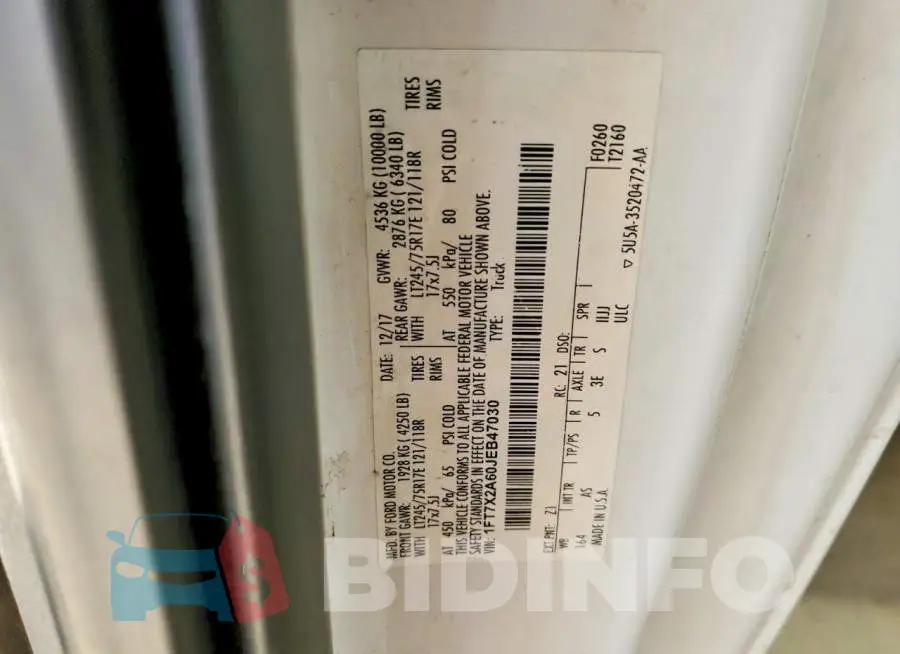 1FT7X2A60JEB47030 Photo# 12