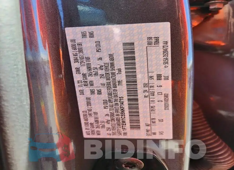 1FTEW1C55NKF14715 Photo# 13
