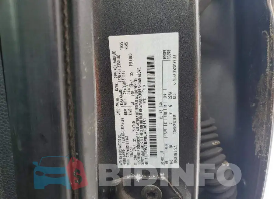 1FTEW1EP0LKF36181 Photo# 12