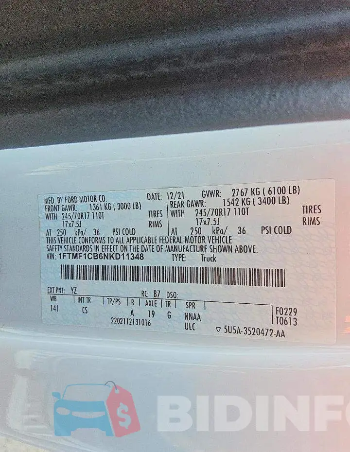 1FTMF1CB6NKD11348 Photo# 12