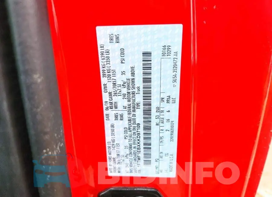 1FTMF1EBXKKD97109 Photo# 12