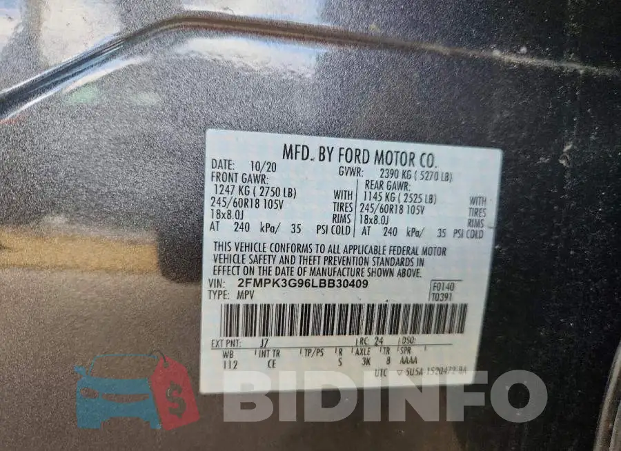 2FMPK3G96LBB30409 Photo# 13