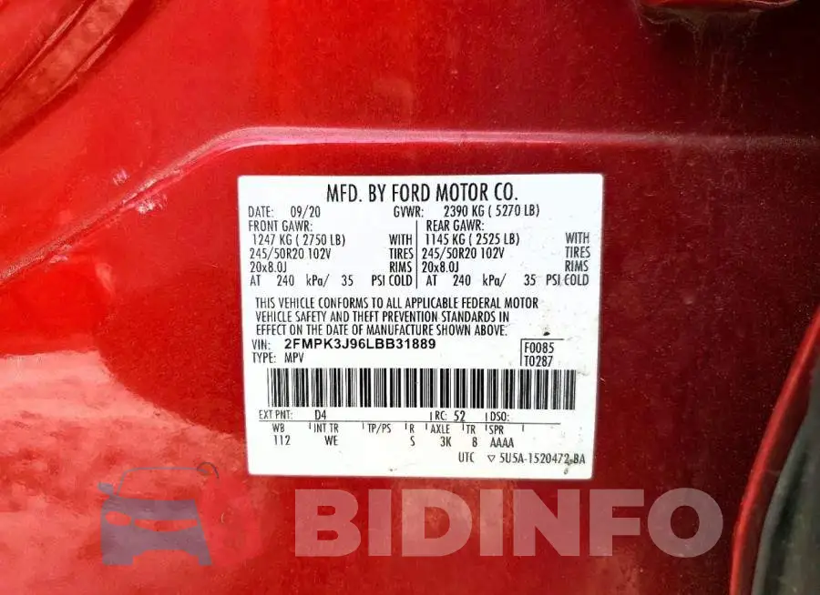2FMPK3J96LBB31889 Photo# 13