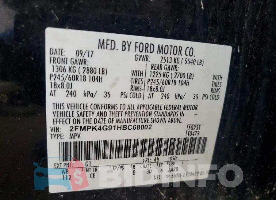 2FMPK4G91HBC68002 Photo# 13