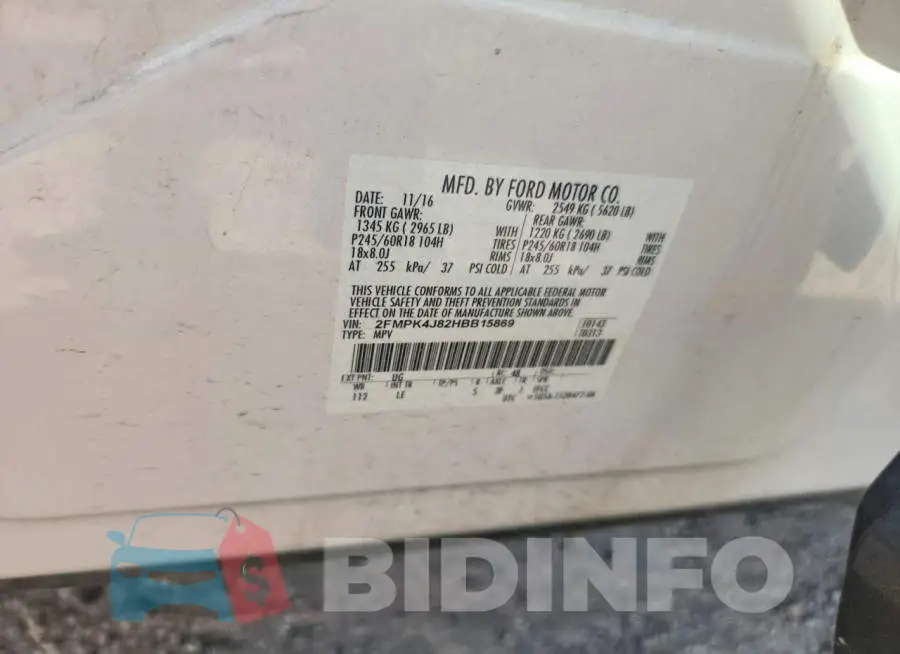 2FMPK4J82HBB15869 Photo# 13