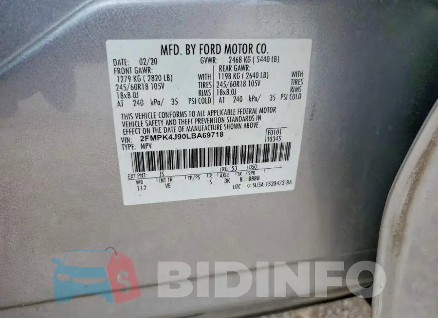 2FMPK4J90LBA69718 Photo# 13