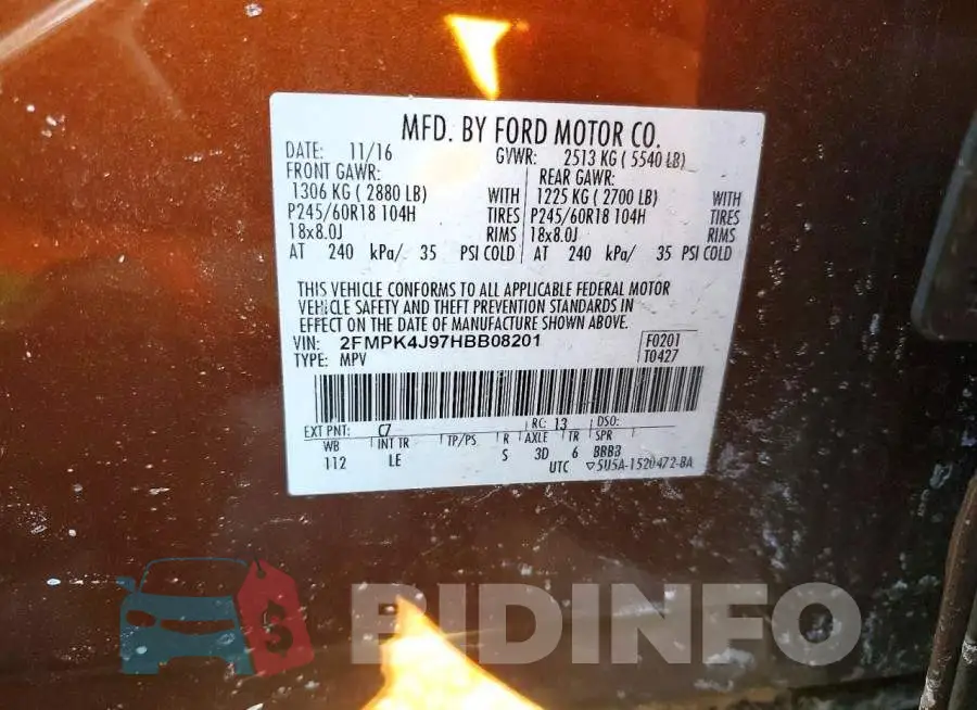2FMPK4J97HBB08201 Photo# 14
