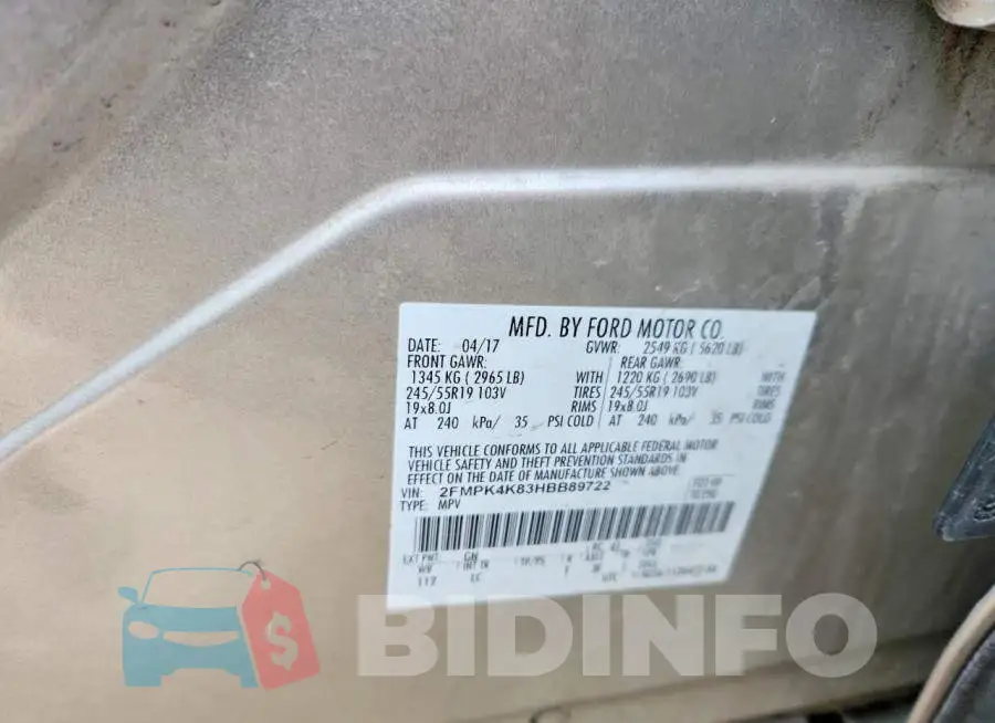 2FMPK4K83HBB89722 Photo# 13