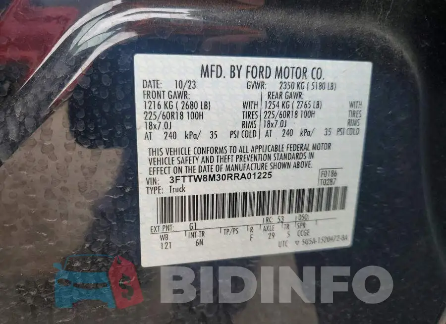 3FTTW8M30RRA01225 Photo# 12