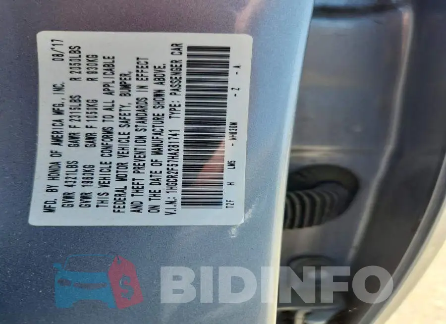1HGCR2F57HA281741 Photo# 12