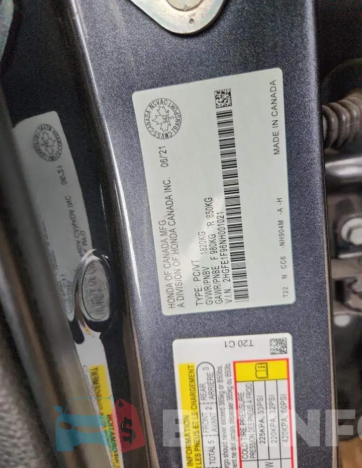 2HGFE1F96NH001021 Photo# 12