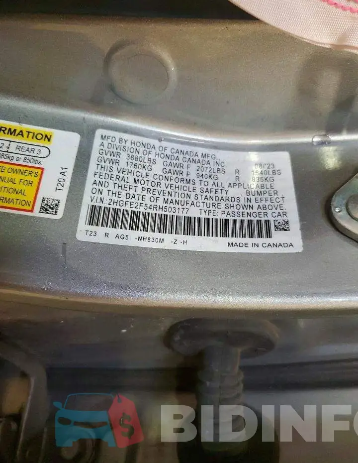 2HGFE2F54RH503177 Photo# 12