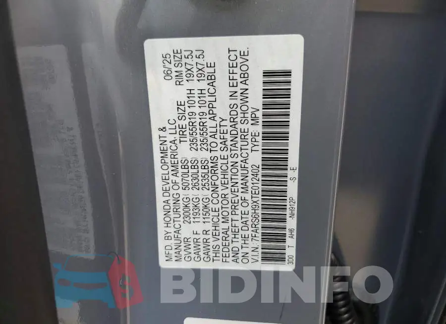 7FARS6H9XTE012402 Photo# 13