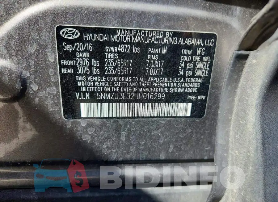 5NMZU3LB2HH016299 Photo# 12