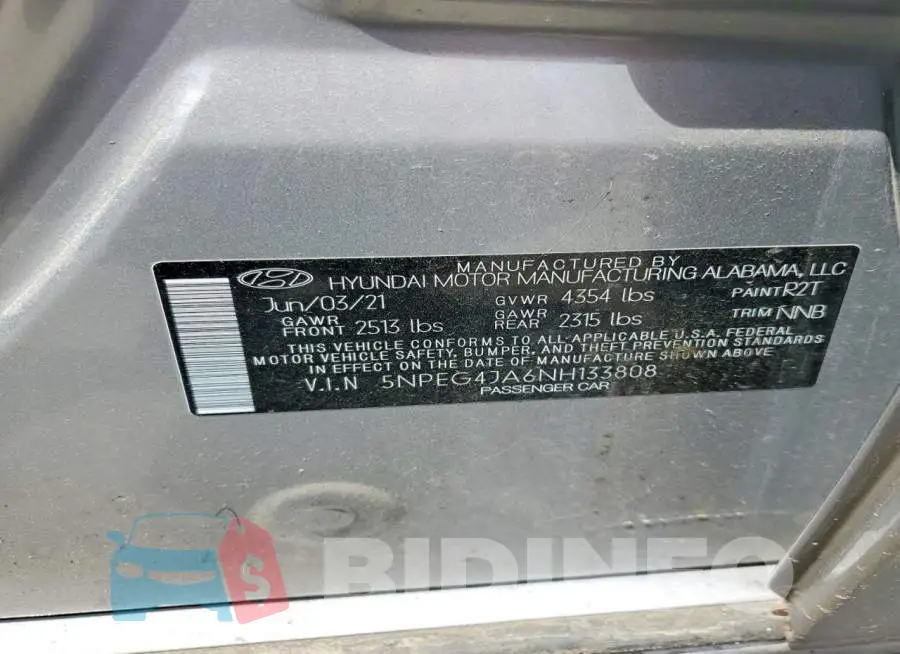 5NPEG4JA6NH133808 Photo# 12