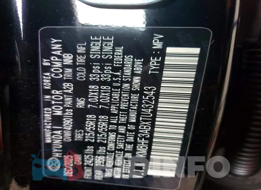 KM8HF3ABXTU432543 Photo# 13