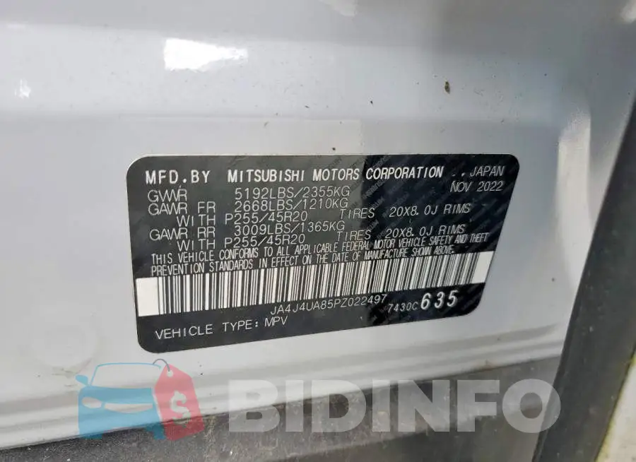 JA4J4UA85PZ022497 Photo# 14