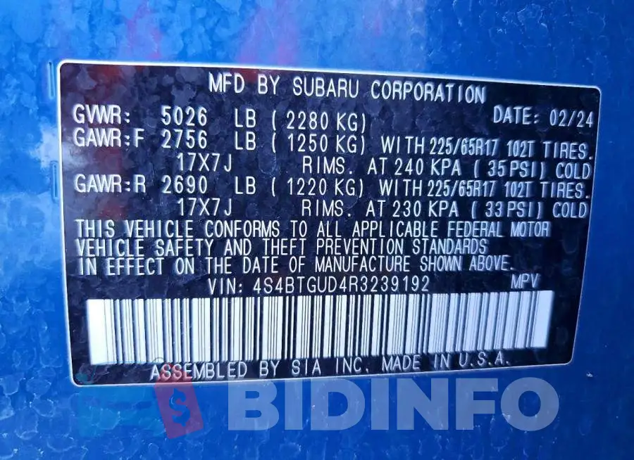 4S4BTGUD4R3239192 Photo# 14