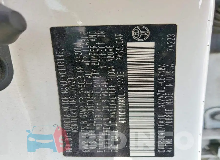 4T1C11AK0LU942235 Photo# 12