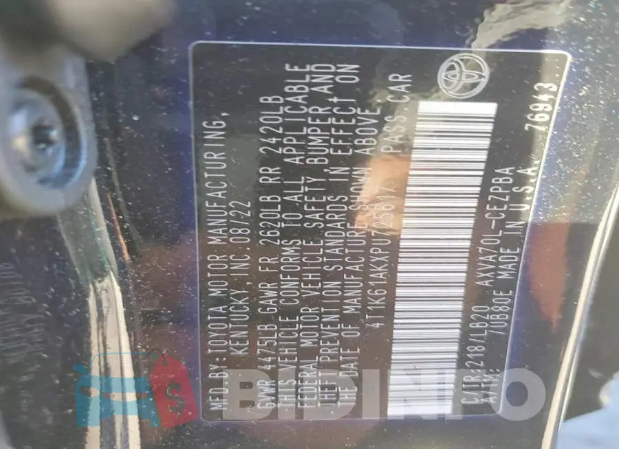4T1K61AKXPU725617 Photo# 13