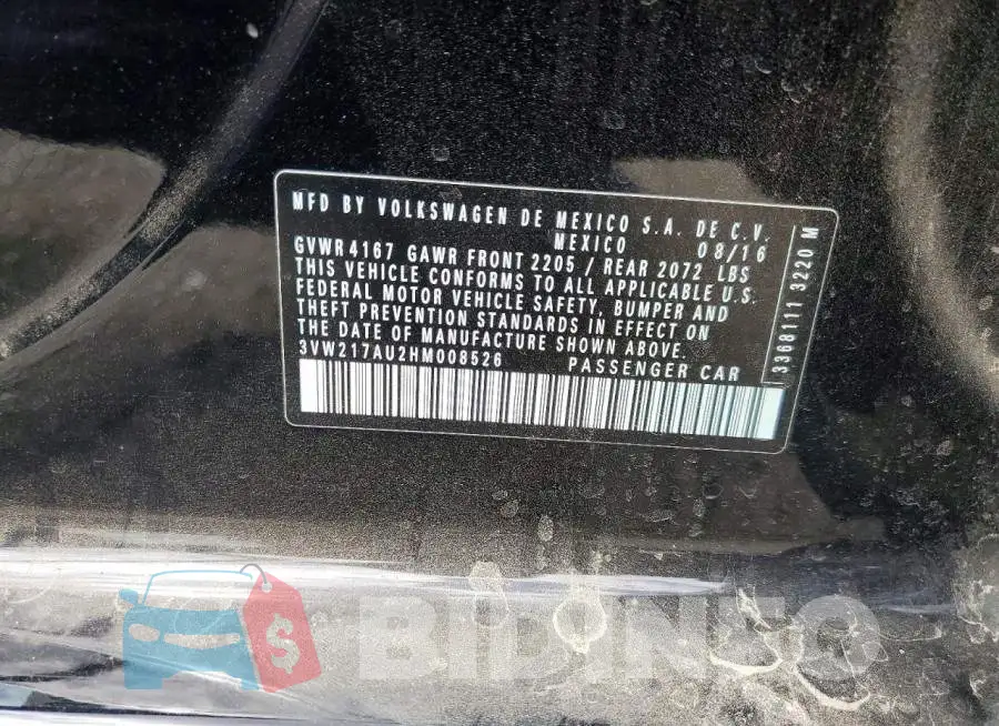 3VW217AU2HM008526 Photo# 12