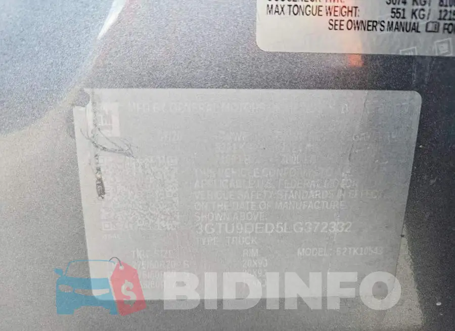 3GTU9DED5LG372332 Photo# 12
