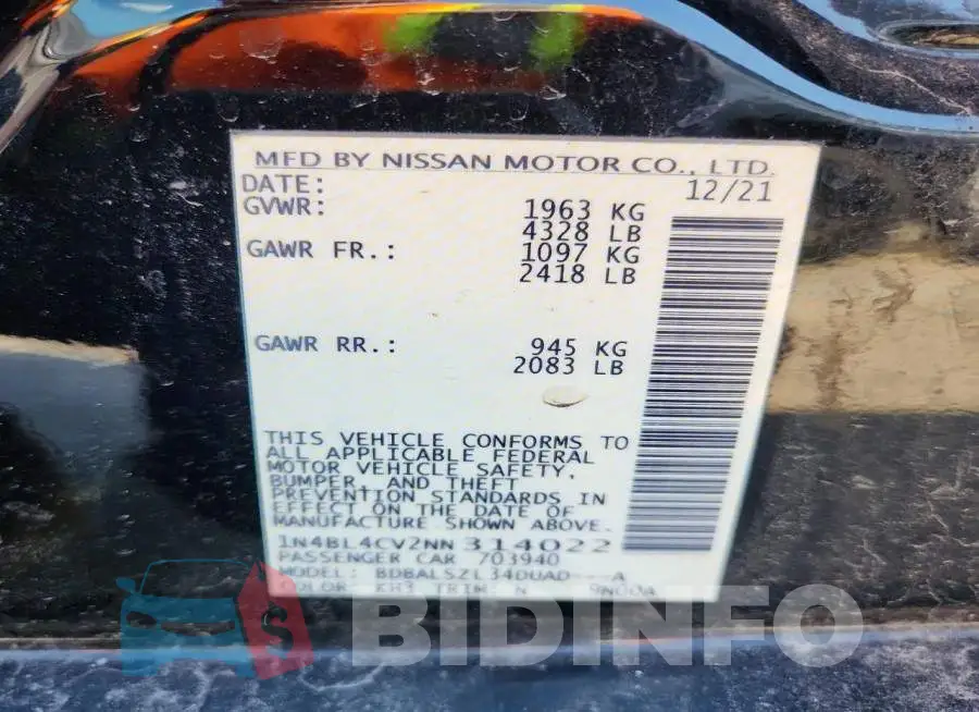 1N4BL4CV2NN314022 Photo# 12
