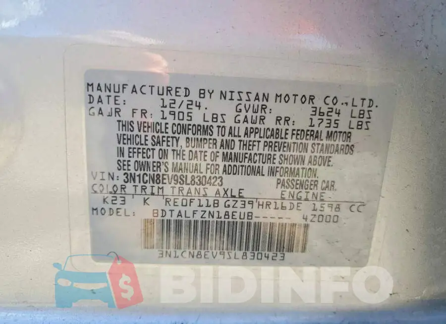 3N1CN8EV9SL830423 Photo# 12