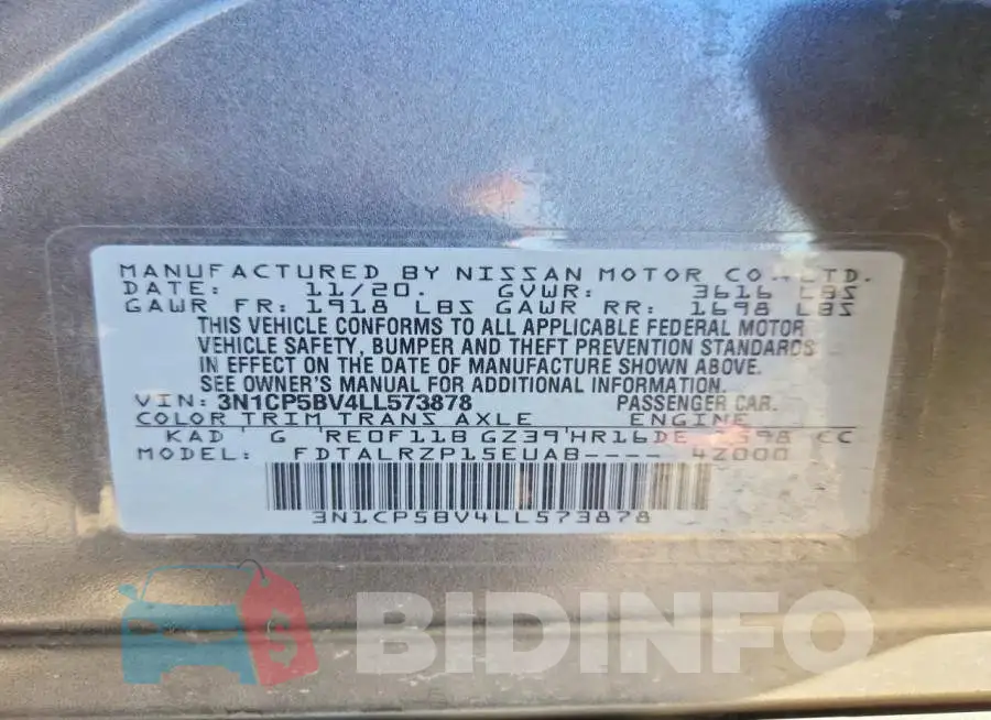 3N1CP5BV4LL573878 Photo# 13